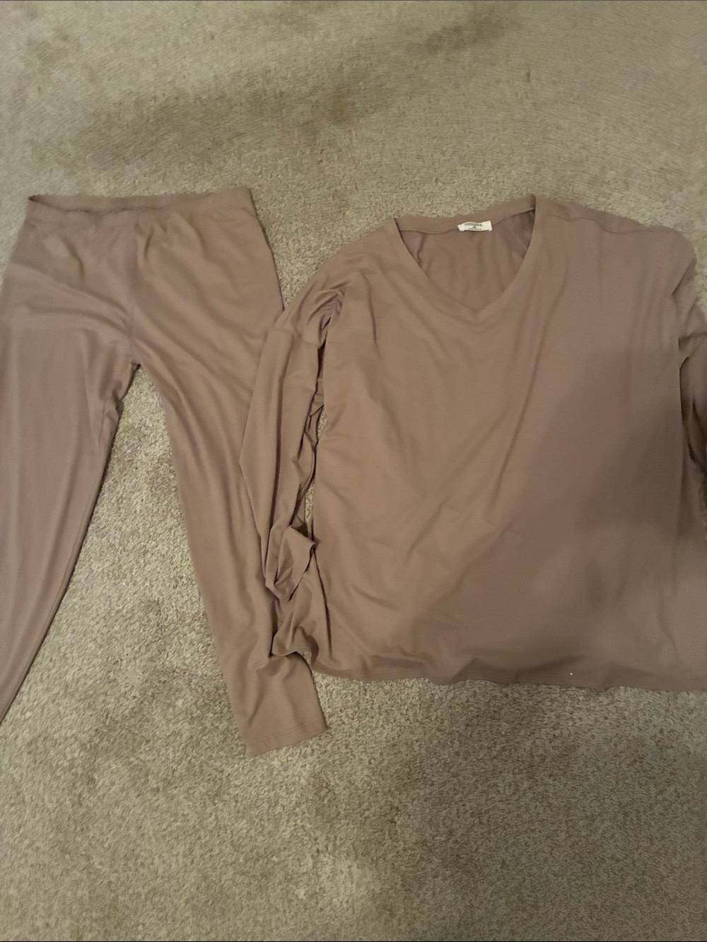 Women’s V-Neck casual Set in Taupe